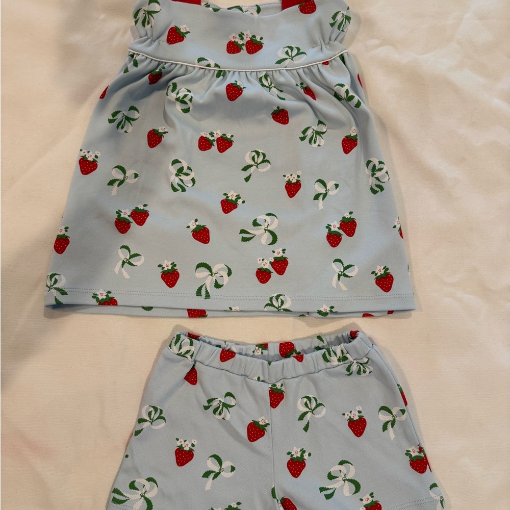 Strawberry Print Kids Shorts Set